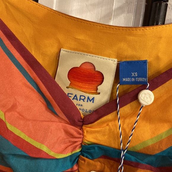 FARM Rio | Dresses | Farm Rio Rainbow Striped Midi Dress Nwt | Poshmark